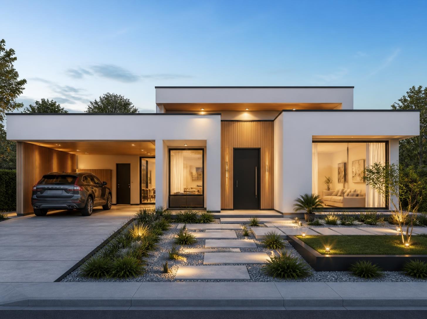 Maison familiale moderne en zone résidentielle